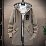 Men Spring and Autumn New Men's Classic Fashion Trend Long Windbreaker Men's Casual Loose Large Size High-Quality Coat