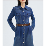 Women dress Long Sleeved Spring Elegant Denim Skirt