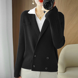 Women Spring and Autumn cashmere Coats Vintage Long Sleeve Jackets fashion Elegant coat