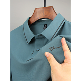 Men's Luxury Ice Silk Embroidery Polo Shirt — Short Sleeve, Business