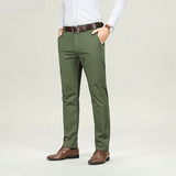 Men's Ice Silk Slim Fit Formal Trousers — Stretch Khaki Business