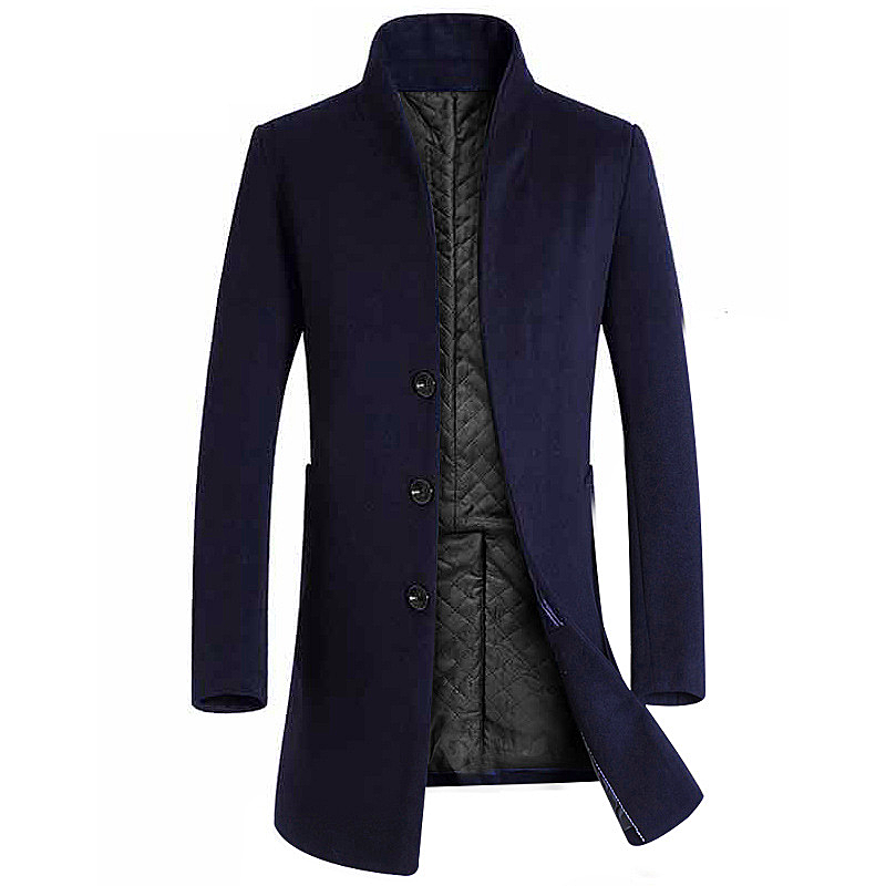 Men coat stand collar woolen coat – andikolshay