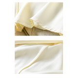 Women's Silk Chic Blouse — Round Collar, Off White Office