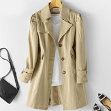 Women's Korean Single-Breasted Mid-Length Trench Coat — Spring Autumn