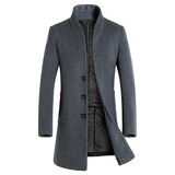 Men coat stand collar woolen coat