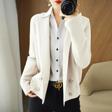 Women Spring and Autumn cashmere Coats Vintage Long Sleeve Jackets fashion Elegant coat