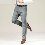 Men's Ice Silk Slim Fit Formal Trousers — Stretch Khaki Business