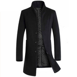 Men coat stand collar woolen coat