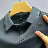 Men's Luxury Ice Silk Embroidery Polo Shirt — Short Sleeve, Business