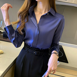 Women Silk Shirt Long Sleeve Fashion Woman Blouses Satin Top Female Shirts and Blouse Basic Ladies Tops OL Women Clothing