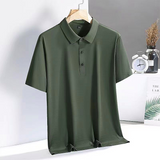 Men's Ice Silk Seamless Polo Shirt — Traceless, Solid Colour Business