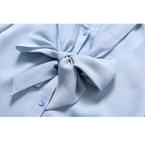 Women shirt Long Sleeve Anti-Wrinkle Ribbon Niche Top Shirt