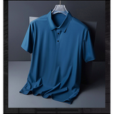 Men's Ice Silk Seamless Polo Shirt — Traceless, Solid Colour Business