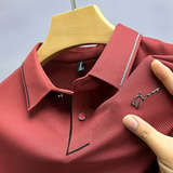 Men's Luxury Ice Silk Embroidery Polo Shirt — Short Sleeve, Business