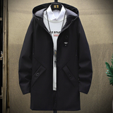 Men Spring and Autumn New Men's Classic Fashion Trend Long Windbreaker Men's Casual Loose Large Size High-Quality Coat