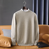 Men's Round Neck Knitted Pullover — Thickened 100% Wool, Business