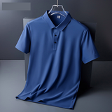 Men's Ice Silk Seamless Polo Shirt — Traceless, Solid Colour Business