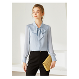 Women shirt Long Sleeve Anti-Wrinkle Ribbon Niche Top Shirt