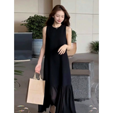 Elegant Western-style Sleeveless Womens Dress