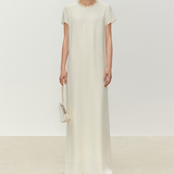 Round-neck Heavily Embellished Beaded Straight-cut Short-sleeve Dress