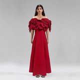 Three-dimensional Floral Slim-fit Long Dress For Women