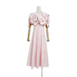 Three-dimensional Floral Slim-fit Long Dress For Women