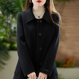New Womens Mid-length Double-faced Wool Coat