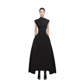 Women's Solid Color Sleeveless Swing High Waist Dress