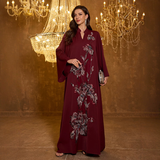 Womens Mandarin-collar Long-sleeve Dress