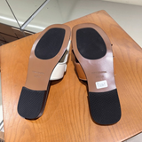 First-layer Cowhide Square-toe Casual Flat Sandals