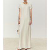 Round-neck Heavily Embellished Beaded Straight-cut Short-sleeve Dress