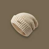 Unisex Wool-Blend Solid Colour Knitted Beanie Hat — Warm Pile