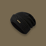 Unisex Wool-Blend Solid Colour Knitted Beanie Hat — Warm Pile