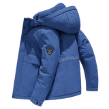 fall Men's Short Thick Warm Hooded white duck Down Jacket Cashmere 90 % filler