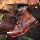 Men's Military-Style Plus Size Work Boots