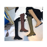 Women shoes Lace-up Over-the-knee knee-high boots ladies flat boots over the knee