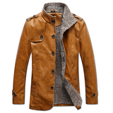 leather jacket men winter warm jackets coats male leather