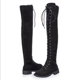 Women shoes Lace-up Over-the-knee knee-high boots ladies flat boots over the knee