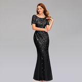 Women dress Evening Dresses Mermaid Short Sleeve Party Dress