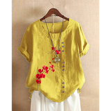 Women summer short sleeves Retro Fashion Loose Casual Short Sleeve T-Shirt Women