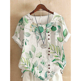 Women summer short sleeves Retro Fashion Loose Casual Short Sleeve T-Shirt Women