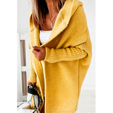 New women cardigan coat casual knitted hooded bat sleeve coat winter