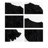 Black dress Design Sense Cross-tie women Ruffled Little Black Dress