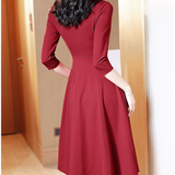 Women dress Retro Hepburn Style Waist Closing Slim Feminine Dress