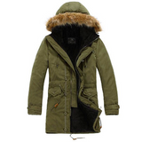 Men's Hooded Winter Parka — Thick Cotton Insulated