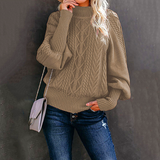 Ladies Loose Long-sleeved Knitted Solid Color Sweater women