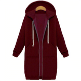 Women hooded long-sleeved winter sweater women's jacket in a long thick shirt