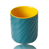 Threaded Color Ceramic Mug — Textured Ribbed Coffee Mug