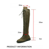 Women shoes Lace-up Over-the-knee knee-high boots ladies flat boots over the knee