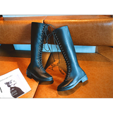 Women's Flat Knee-High Long Boots — Slim Shaft